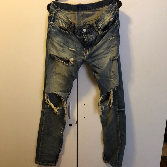 MNML Other - MNML M1 RIPPED/DISTRESSED/KNEE BLOWOUT BLUE JEANS